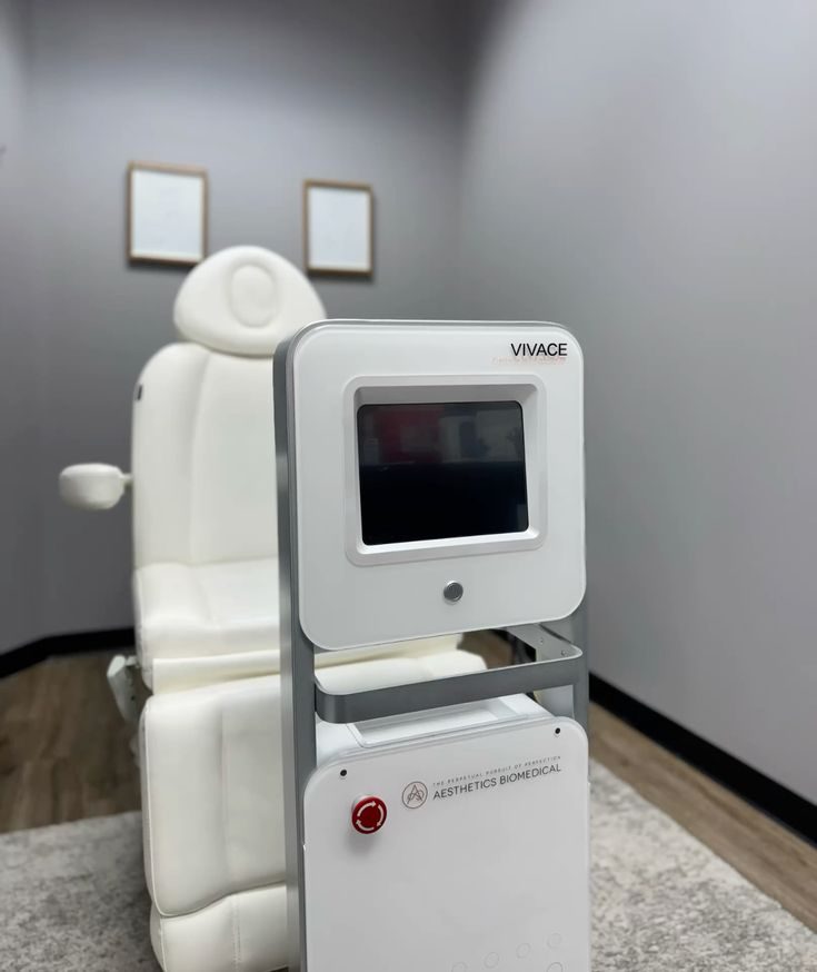 The Vivace RF microneedling system beside a treatment chair